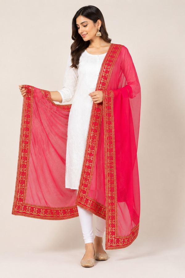 Rani pink dupatta